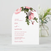 Invitation  Modern 3D Roses Wildflowers Wedding (Debout devant)