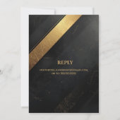 Invitation Modern 40th Birthday Party Black with Gold (Dos)