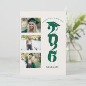 Invitation Modern 4 Photo Class of 2026 Graduation Party (Debout devant)