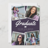 Invitation Modern 4 Photo Collage Graduate Graduate Party (Devant)