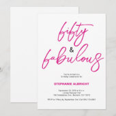 Invitation Modern 50 and Fabulous Pink 50th Birthday Party (Devant / Derrière)