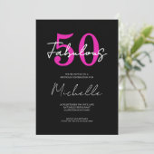 Invitation Modern 50th Birthday 50 and Fabulous Party (Debout devant)