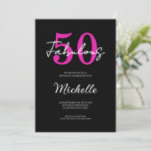 Invitation Modern 50th Birthday 50 and Fabulous Party (Debout devant)