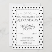 Invitation Modern 50th Birthday Party Black and White (Devant)