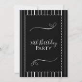 Invitation Modern 50th Birthday Party Black and White (Dos)