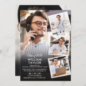 Invitation Modern 5 Photo Collage de la fête de graduation (Devant / Derrière)