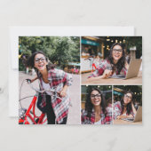 Invitation Modern 5 Photo Collage Green Graduation Party (Dos)