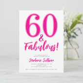 Invitation Modern 60 and Fabulous Pink 60th Birthday Party (Debout devant)