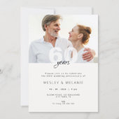 Invitation Modern 60th Wedding Anniversary with Photo (Devant)