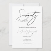 Invitation Modern 70 and Fabulous 70th Birthday Party  (Devant)