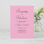 Invitation Modern 70 and Fabulous Pink 70th Birthday Party (Debout devant)