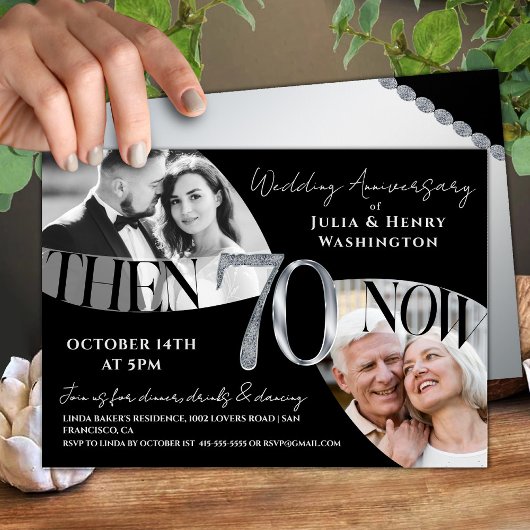 Invitation Modern 70th Wedding Anniversary