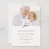 Invitation Modern 75th Wedding Anniversary with Photo (Devant)
