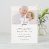 Invitation Modern 75th Wedding Anniversary with Photo (Debout devant)
