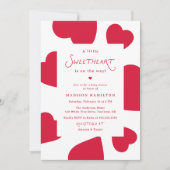 Invitation Modern A Little Sweetheart Valentine Baby Shower (Devant)