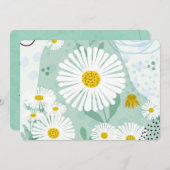 Invitation Modern Abstract Botanical Seaside Daisy (Devant / Derrière)