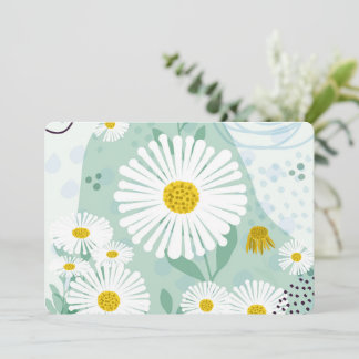 Invitation Modern Abstract Botanical Seaside Daisy