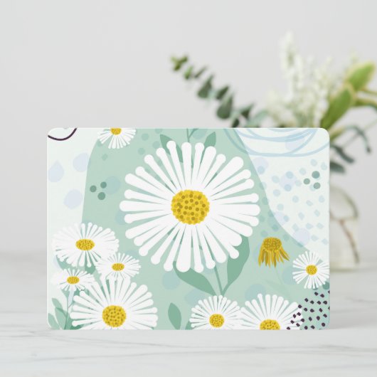 Invitation Modern Abstract Botanical Seaside Daisy (Debout devant)