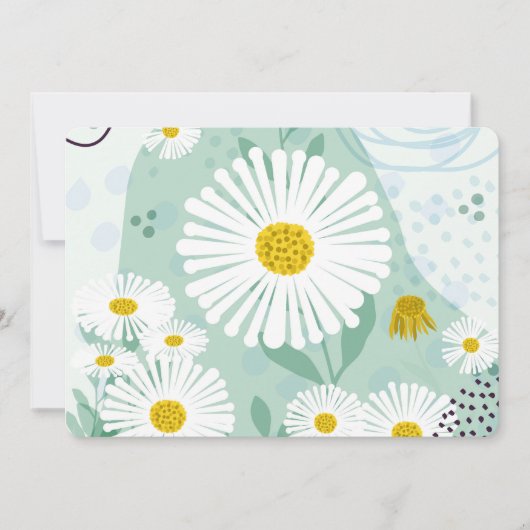 Invitation Modern Abstract Botanical Seaside Daisy (Devant)