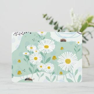 Invitation Modern Abstract Botanical Seaside Daisy