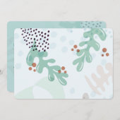 Invitation Modern Abstract Botanical Yellow Billy Button (Devant / Derrière)