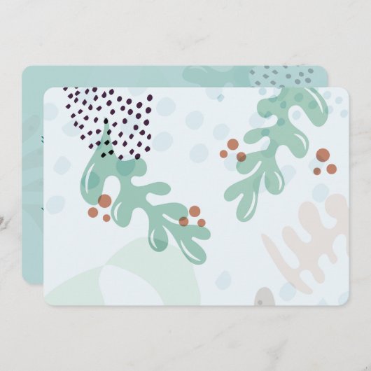 Invitation Modern Abstract Botanical Yellow Billy Button (Devant / Derrière)