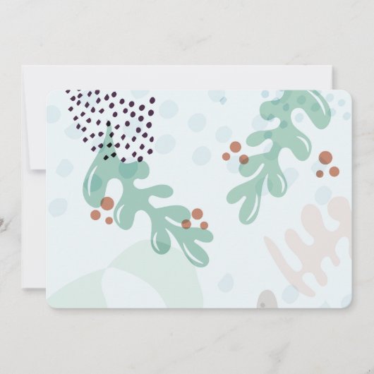 Invitation Modern Abstract Botanical Yellow Billy Button (Devant)