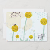 Invitation Modern Abstract Botanical Yellow Billy Button (Devant)