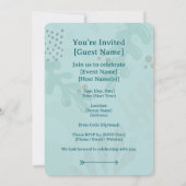 Invitation Modern Abstract Botanical Yellow Billy Button (Dos)