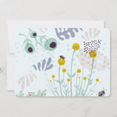 Invitation Modern Abstract Botanical Yellow Billy Button (Devant)