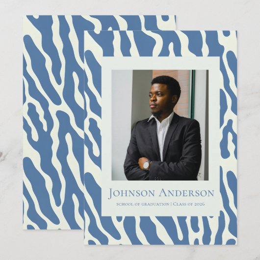 Invitation Modern abstract Pattern graduation announcement  (Devant / Derrière)