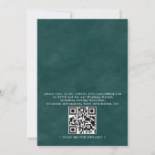 Invitation Modern Abstract Teal Foil Budget QR Code Wedding (Dos)