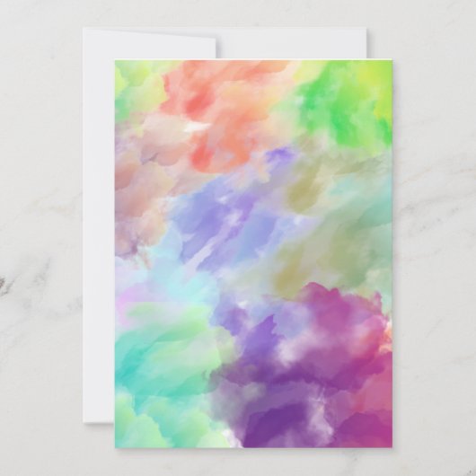 Invitation Modern Abstract Watercolor Clouds Colorful Pastel (Devant)