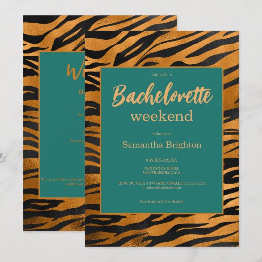Invitation Modern Abstract Weekend Bachelorette Weekend (Devant / Derrière)