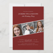 Invitation Modern adult photo collage birthday party (Devant)