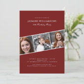 Invitation Modern adult photo collage birthday party (Debout devant)