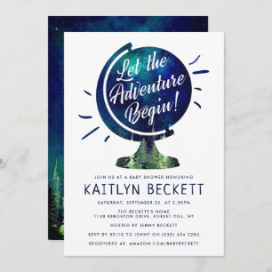 Invitation Modern Adventure Travel Baby shower
