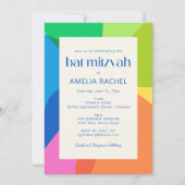 Invitation Modern Aesthetic Bat Mitzvah Colorful Geometric (Devant)