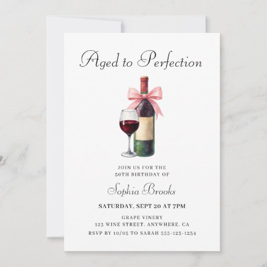 Invitation Modern Aged To Perfection 50th Birthday Party (Devant)