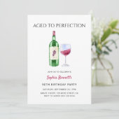 Invitation Modern Aged To Perfection Wine Birthday Party (Debout devant)