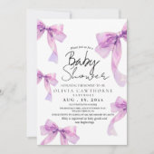 Invitation Modern and elegant Bows Baby Shower  (Devant)