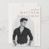 Invitation Modern Arch Beige Graduation Announcement (Devant)