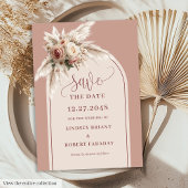 Invitation Modern Arch Dusty Pink Floral Save the Date Invite