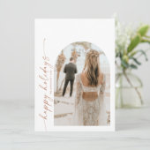 Invitation Modern Arch Photo Christmas Holiday Card (Debout devant)