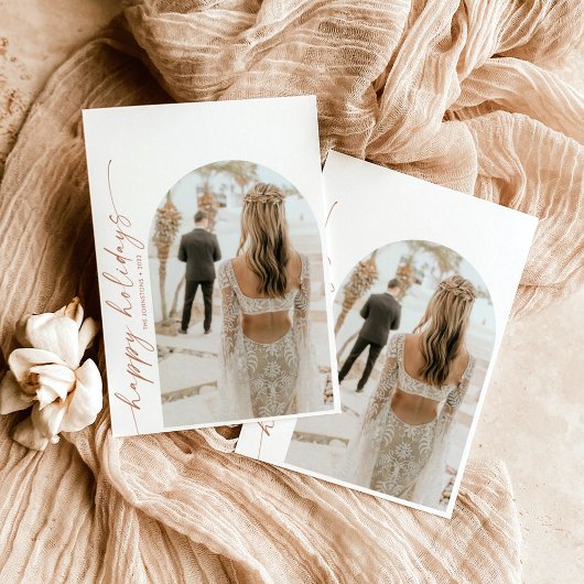 Invitation Modern Arch Photo Christmas Holiday Card