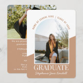 Invitation Modern Arch Photo Graduation (Devant / Derrière)