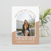 Invitation Modern Arch Photo Graduation (Debout devant)