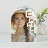 Invitation Modern Arch Photo Graduation Party (Debout devant)