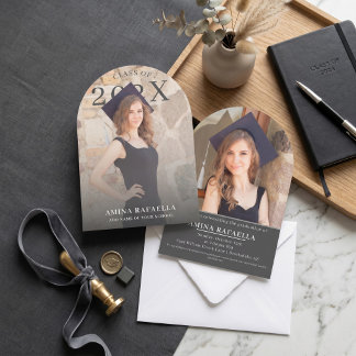 Invitation Modern Arch Photo Minimalist Graduation | PhotoPop