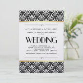 Invitation Modern Art Deco | Black and White Wedding (Debout devant)
